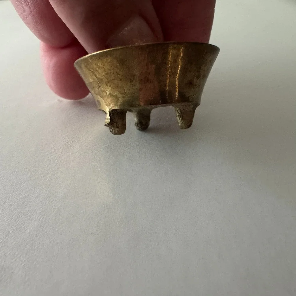 Miniature Brass Bowl Footed 1&1/8